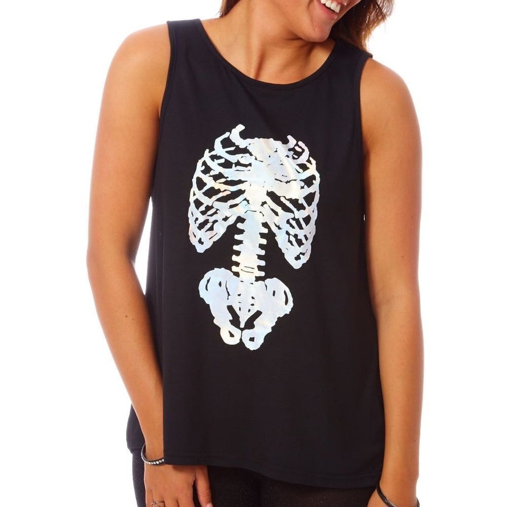 Claire's Halloween Ladies Cosmic Skeleton Tank Top Junior Size One Size New